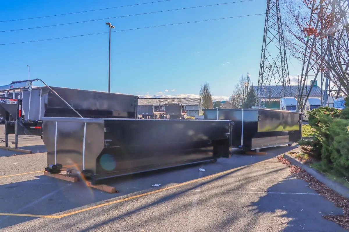 Roll-off dumpster ready for waste disposal at job site for Estate Cleanout Dumpster Rental in East Pasadena